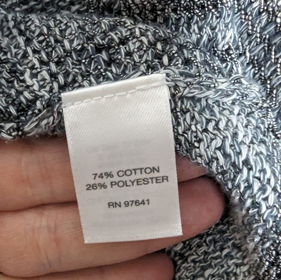 J. Jill PureJill Grey Marled Open Front Knit Cardigan Drop Shoulder Sweater XL - Picture 7 of 7